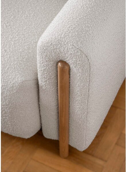 Šedobéžová rozkládací/s úložným prostorem pohovka z textilie bouclé 244 cm Arcadova – ELTAP
