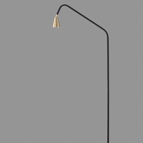 Černá kovová stojací lampa Nova Luce Geko 157 cm
