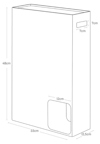 Bílý kovový stojan na toaletní papír Yamazaki Tower II. 48 cm