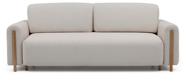 Šedobéžová rozkládací/s úložným prostorem pohovka z textilie bouclé 244 cm Arcadova – ELTAP