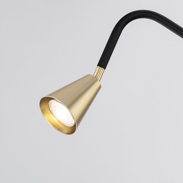 Černá kovová stojací lampa Nova Luce Geko 157 cm