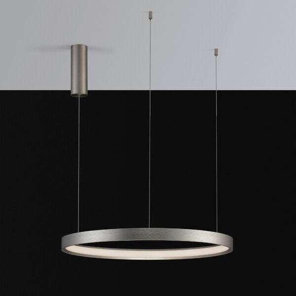 Stříbrné kovové závěsné LED světlo Nova Luce Perrine 60 cm