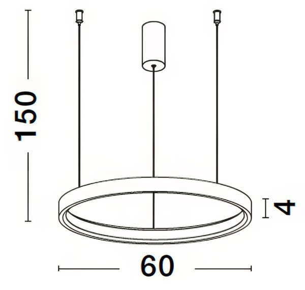 Stříbrné kovové závěsné LED světlo Nova Luce Perrine 60 cm