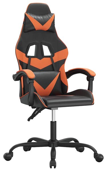 Herní židle černá a oranžová umělá kůže 3143848