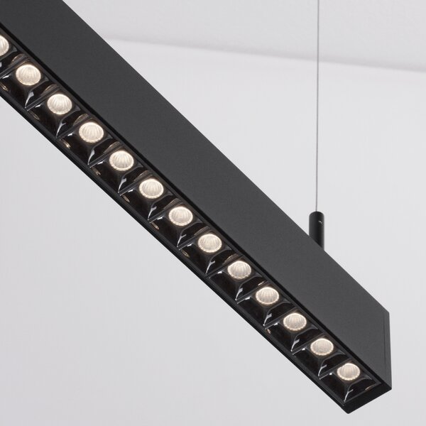 Černé kovové závěsné LED světlo Nova Luce Linear 120,7 cm