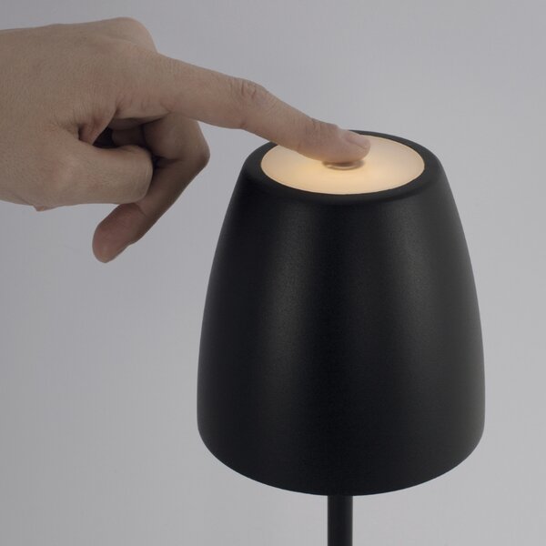 Černá kovová nabíjecí stolní LED lampa Nova Luce Colt S