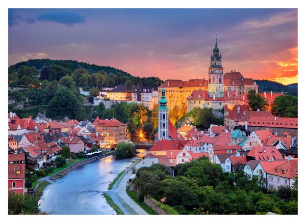Skleněný obraz - Český Krumlov (70x50 cm)