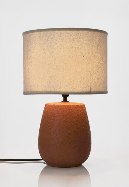 Keramická stolní lampa v terakotové barvě s textilním stínidlem (výška 41,5 cm) Irvin – Yes Everyday