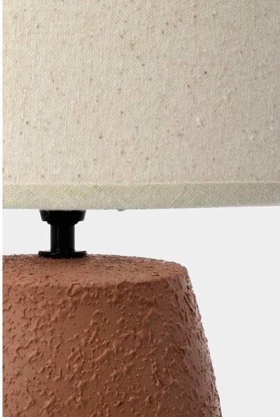 Keramická stolní lampa v terakotové barvě s textilním stínidlem (výška 41,5 cm) Irvin – Yes Everyday
