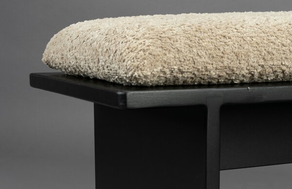 Černo-béžová bouclé lavice DUTCHBONE SHIHO 85 x 38 cm