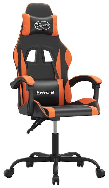 Herní židle černá a oranžová umělá kůže 3143872