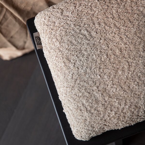 Černo-béžová bouclé lavice DUTCHBONE SHIHO 85 x 38 cm