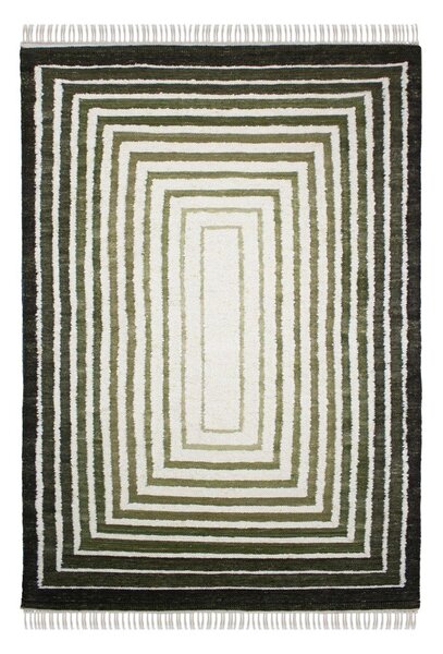 Zelený ručně tkaný koberec s příměsí vlny 160x230 cm Boucle Frame – Flair Rugs