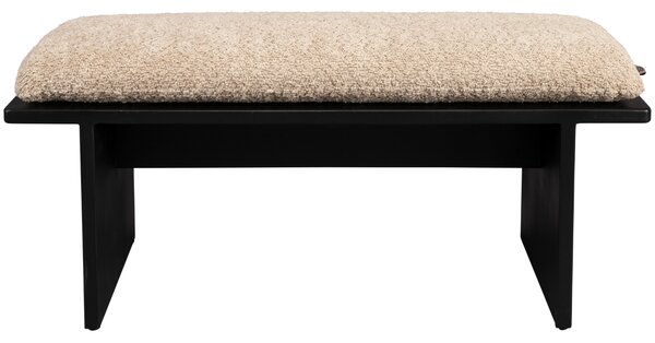 Černo-béžová bouclé lavice DUTCHBONE SHIHO 85 x 38 cm