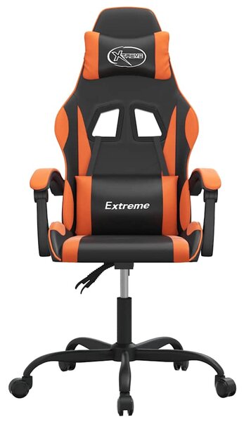 Herní židle černá a oranžová umělá kůže 3143872