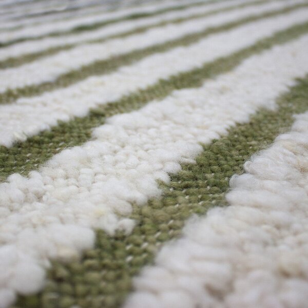 Zelený ručně tkaný koberec s příměsí vlny 160x230 cm Boucle Frame – Flair Rugs