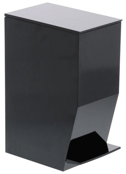 Černý plastový pedálový odpadkový koš Yamazaki Tower 3,9 l