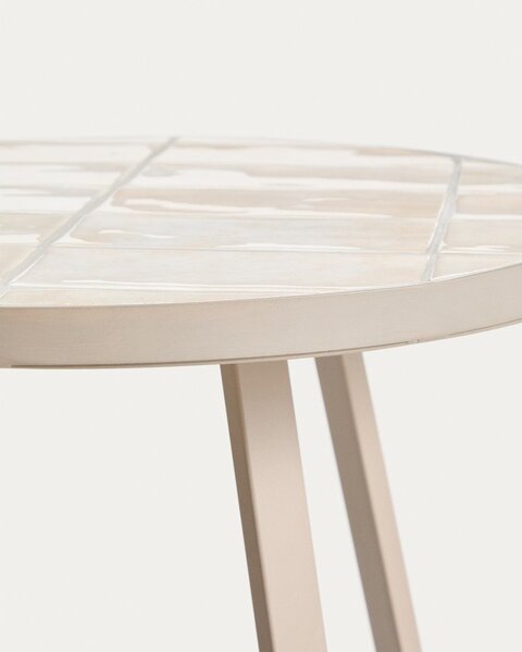 Kulatý zahradní stolek s keramickou deskou ø 45 cm Tella – Kave Home
