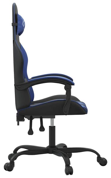 Herní židle černá a modrá umělá kůže 3143890