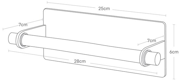 Bílý kovový magnetický držák na utěrky Yamazaki Tosca 28 cm