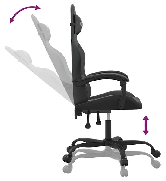 Herní židle černá umělá kůže 3143898