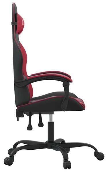 Herní židle černá a vínová umělá kůže 3143897