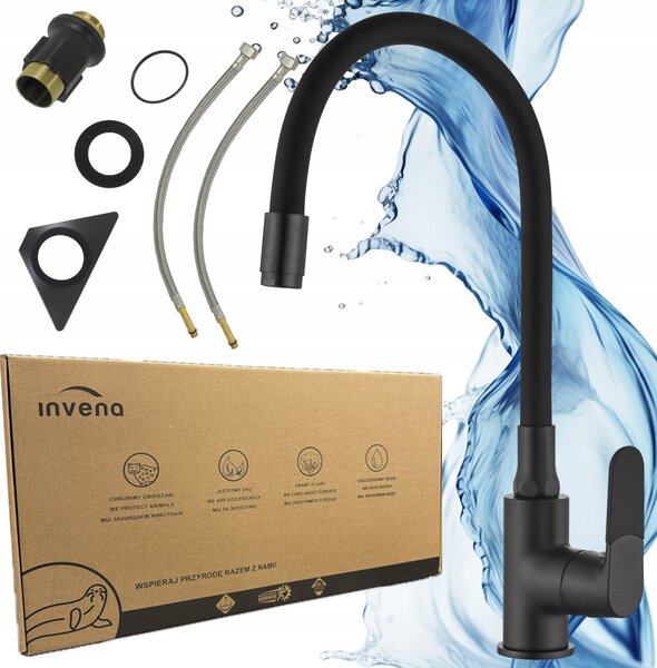 Kuchyňská baterie Invena Joga Plus stojací černá (BZ-32-P04)