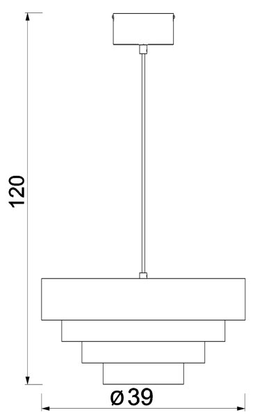 Lustr na lanku RINGS 1xE27/15W/230V černá
