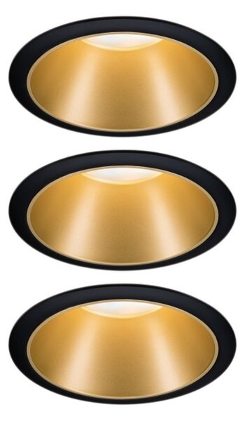 Vestavné svítidlo LED Cole 3x6,5W černá/zlatá mat 3-krokové-stmívatelné 2700K teplá bílá - PAULMANN