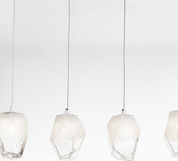 Skleněné závěsné světlo Nova Luce Ice 84 cm
