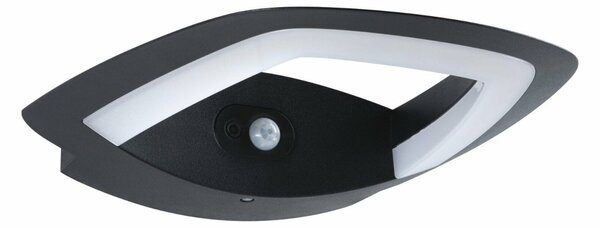 PAULMANN LED venkovní nástěnné svítidlo Akena pohybové čidlo IP44 243x254mm 3000K 11W 230V antracit hliník 948.38