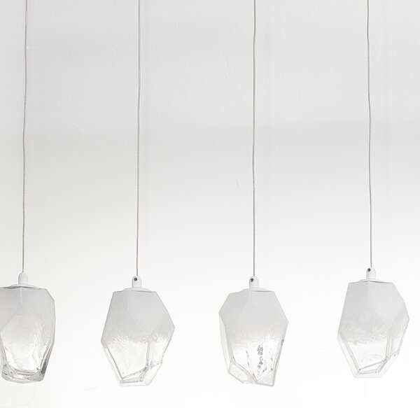 Skleněné závěsné světlo Nova Luce Ice 84 cm