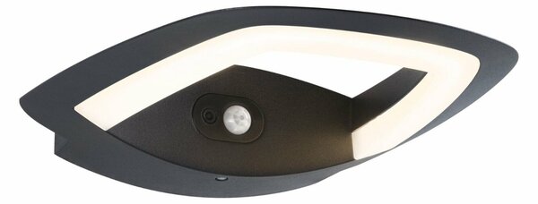 PAULMANN LED venkovní nástěnné svítidlo Akena pohybové čidlo IP44 243x254mm 3000K 11W 230V antracit hliník 948.38