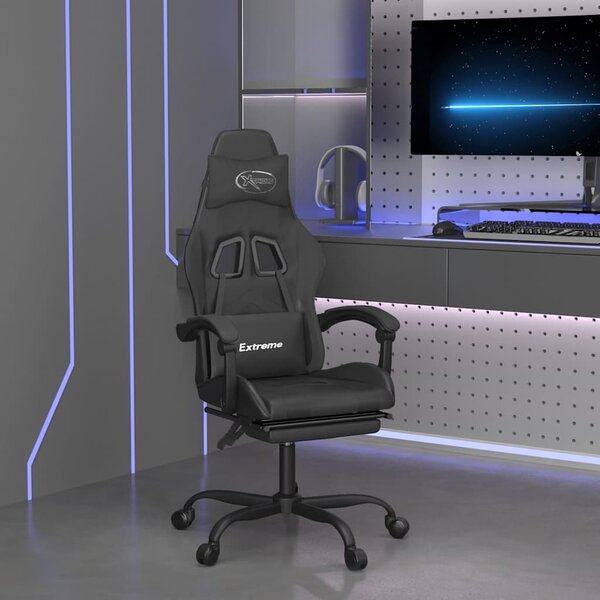 Herní židle s podnožkou černá umělá kůže 3143910