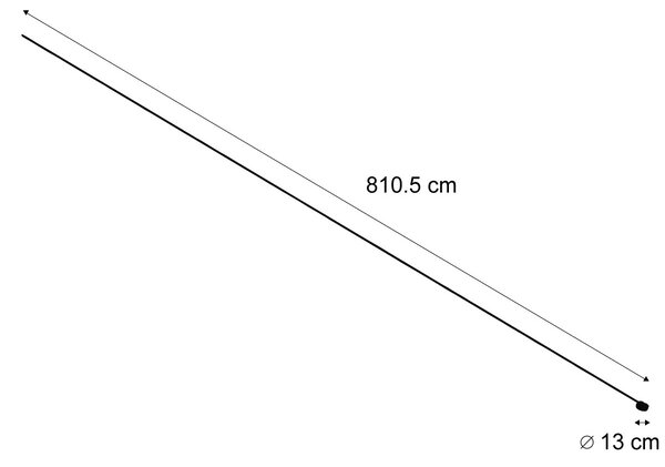 Moderní kolejnicový systém černý 1-fázový 800 cm s kulatým napájecím zdrojem - Magnetic