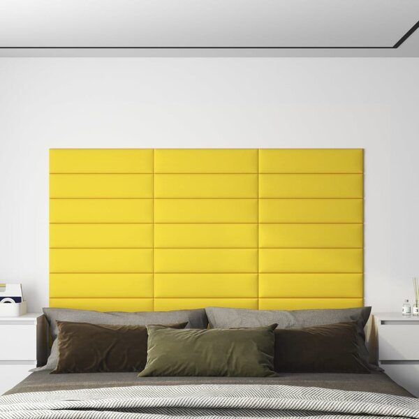 Nástěnné panely 12 ks tmavě žluté 60 x 15 cm textil 1,08 m²