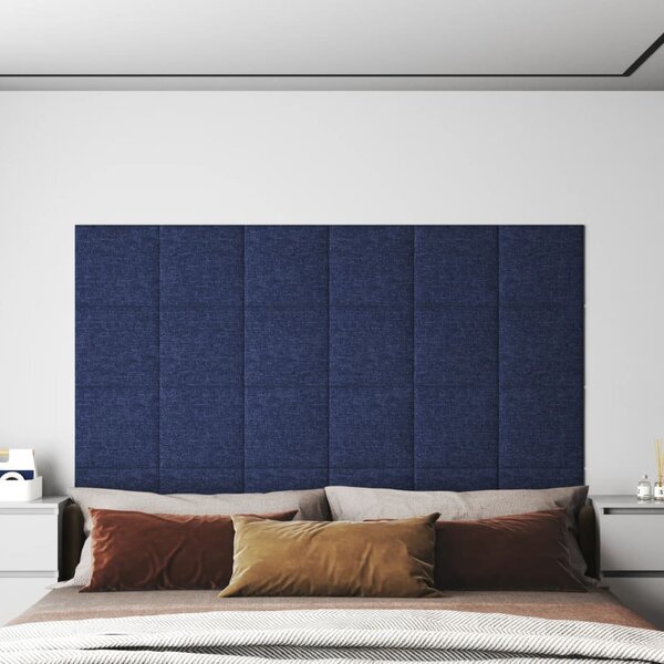 Nástěnné panely 12 ks modré 30 x 30 cm textil 1,08 m²