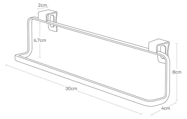 Bílý kovový závěsný držák na utěrky Yamazaki Tower 30 cm