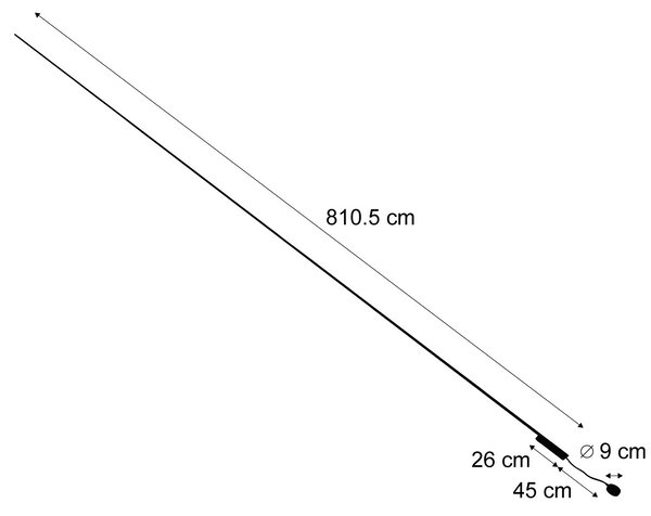 Moderní kolejnicový systém černý 1-fázový 800 cm - Magnetic
