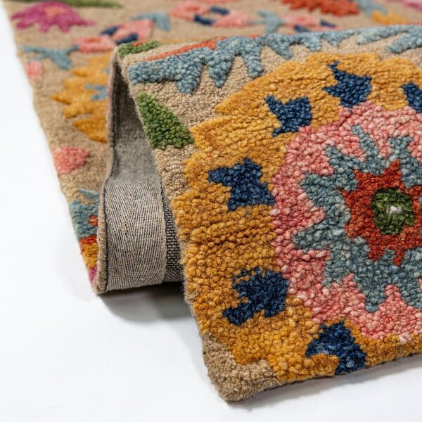 Ručně tkaný vlněný koberec 140x200 cm Amira Floral – Flair Rugs