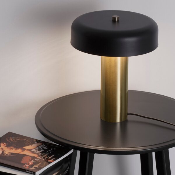 Černo-zlatá kovová stolní LED lampa Nova Luce Pandora