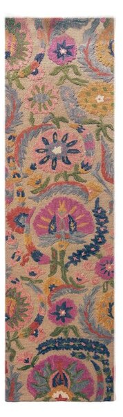 Ručně tkaný vlněný běhoun 80x300 cm Amira Floral – Flair Rugs