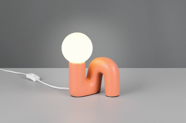 Oranžová keramická stolní lampa (výška 21,5 cm) Quinn – Reality