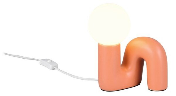 Oranžová keramická stolní lampa (výška 21,5 cm) Quinn – Reality