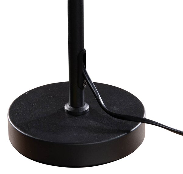 Stolní lampa černá s oválným lněným stínítkem bílým 35 cm - Parte