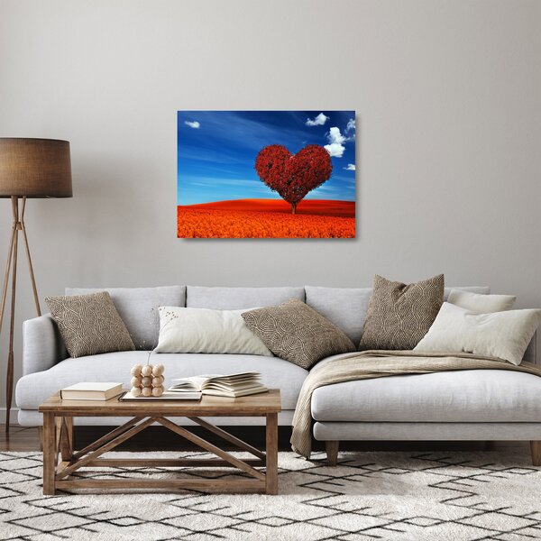 Skleněný obraz - Srdce ze stromu (70x50 cm)