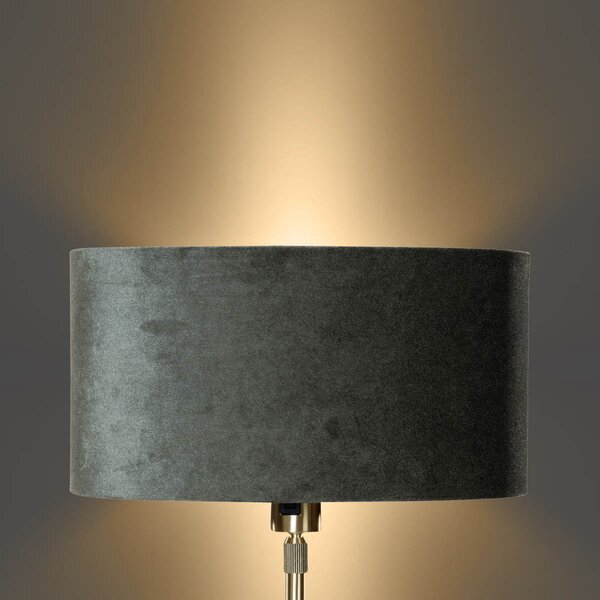Stolní lampa zlatá s oválným sametovým stínidlem zelená 35 cm - Parte