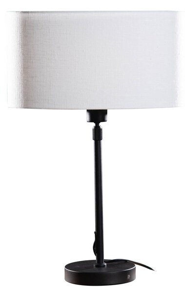 Stolní lampa černá s oválným lněným stínítkem bílým 35 cm - Parte