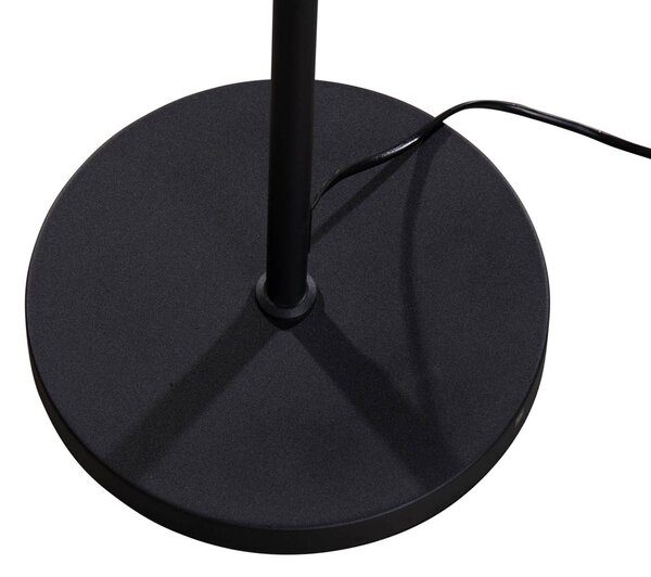 Stojací lampa černá s oválným lněným stínítkem bílým 50 cm - Parte