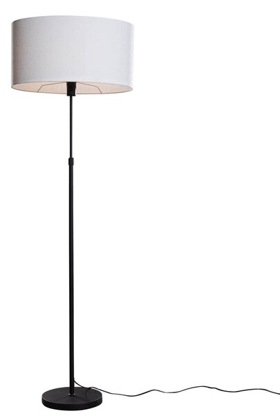 Stojací lampa černá s oválným lněným stínítkem bílým 50 cm - Parte